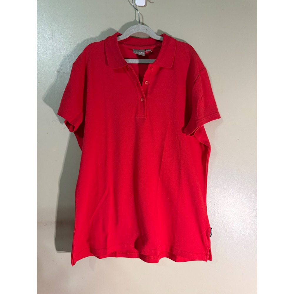 Cross‎ Sportswear Sweden Mens Red Short Sleeve Polo Shirt Size Large Golf Active